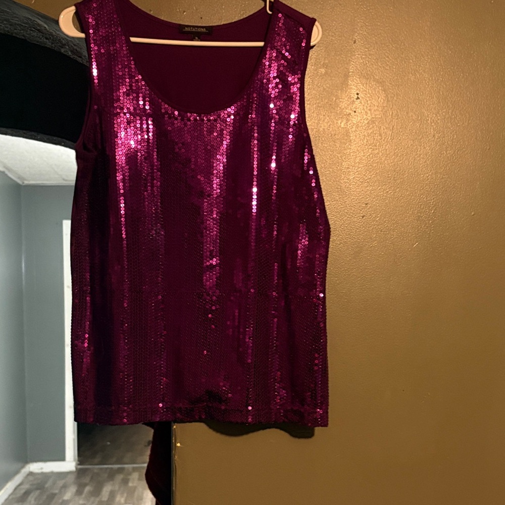 Notations Fuchsia Sequin Blouse - image 1